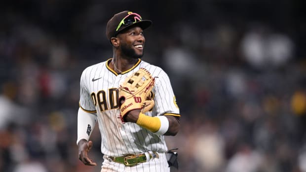 San Diego Padres OF Jurickson Profar runs in outfield